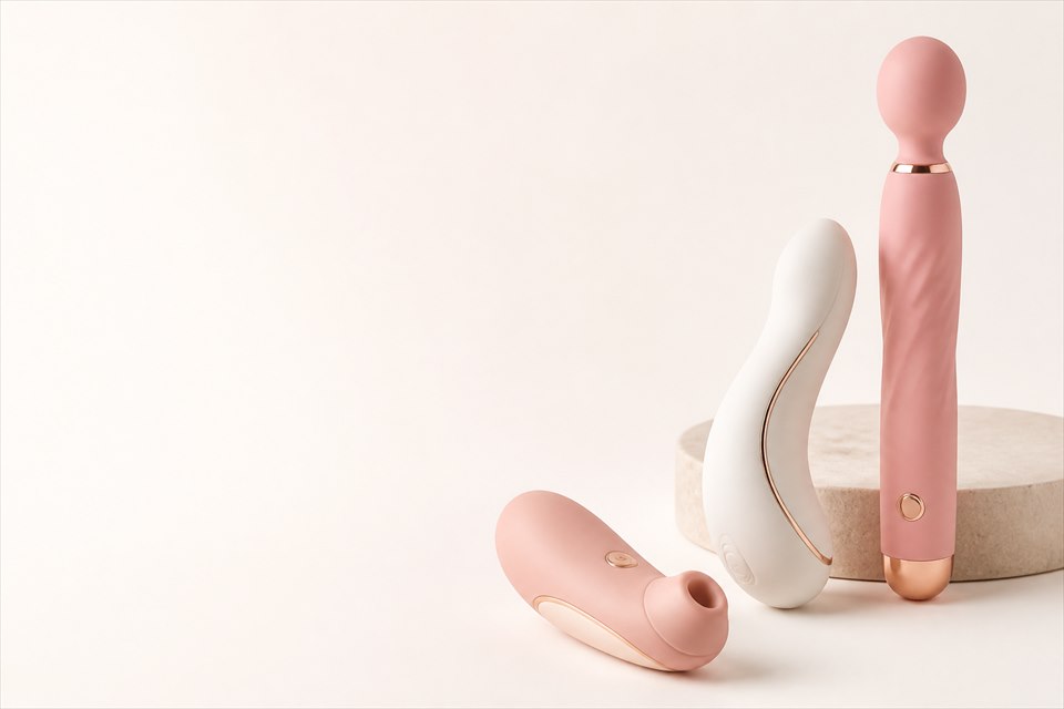 Pink and white vibrators and massagers available from USA local stock