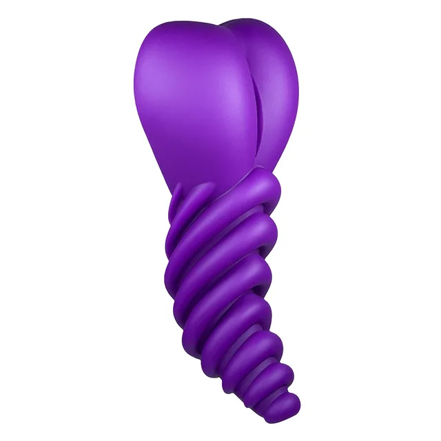 purple Luvgrind tilted forward with twin-lobed cushion and curling ribbed extension
