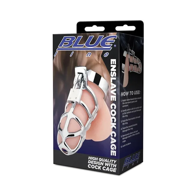 Blue Line Enslave Cock Cage retail package