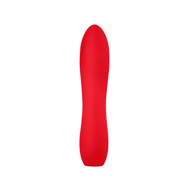 Front view of red LB72 long tapered bullet body