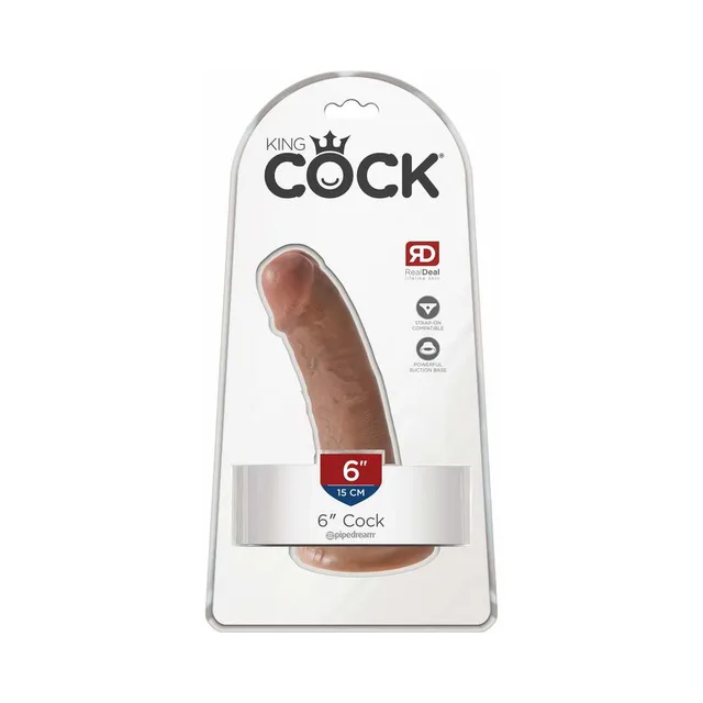 Pipedream King Cock Tan 6 Inch Dildo inside clear-front blister package