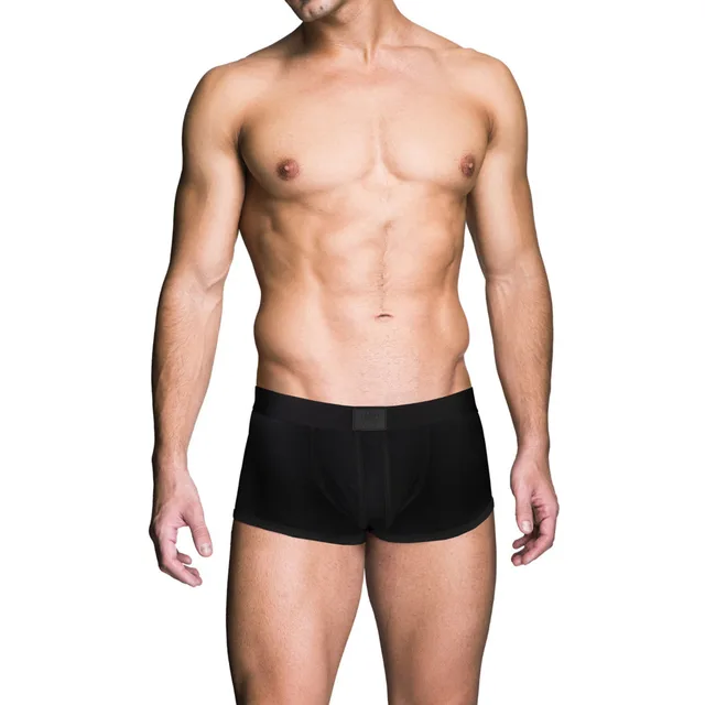 Front view of black Prowler RED paneled trunk size S