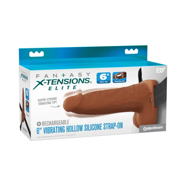 Fantasy X-Tensions Elite brown 6-inch strap-on retail box