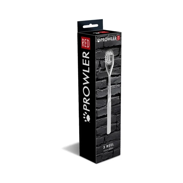 Prowler RED 3-reel silver metal pinwheel in black retail box