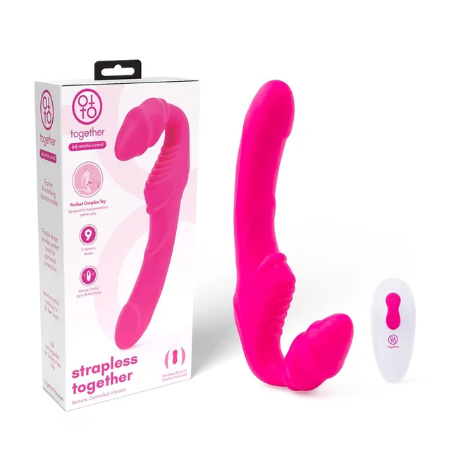 Pink Together Strapless vibrator with box and white remote