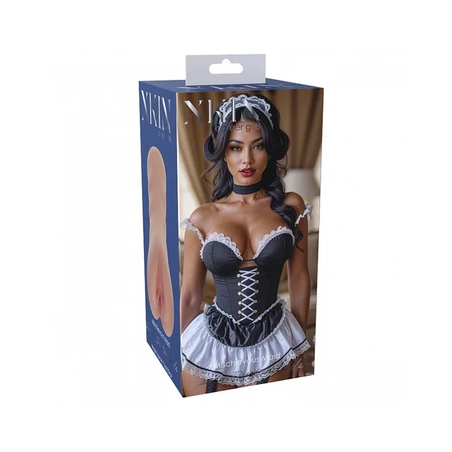 Xkin Lacey Dustandride tan stroker box with maid artwork