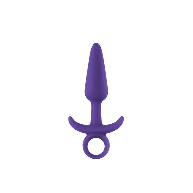 INYA Prince Medium Purple Silicone Plug isolated front view with broad winged base