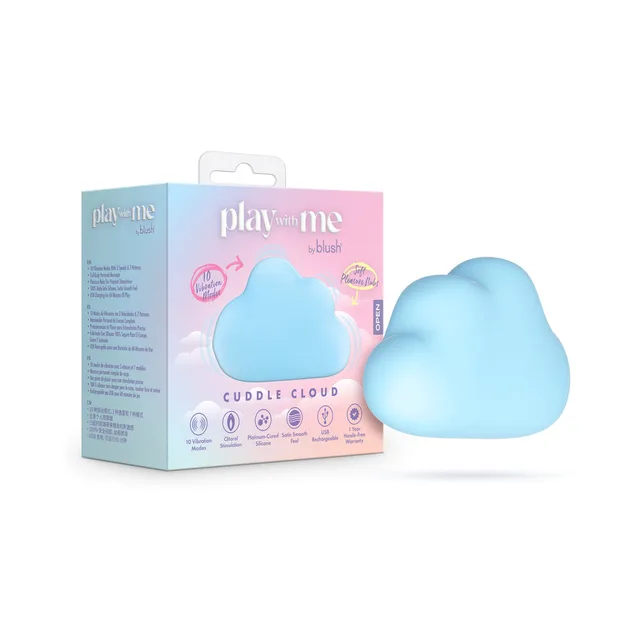 Blush Play With Me Cuddle Cloud blue massager and retail box