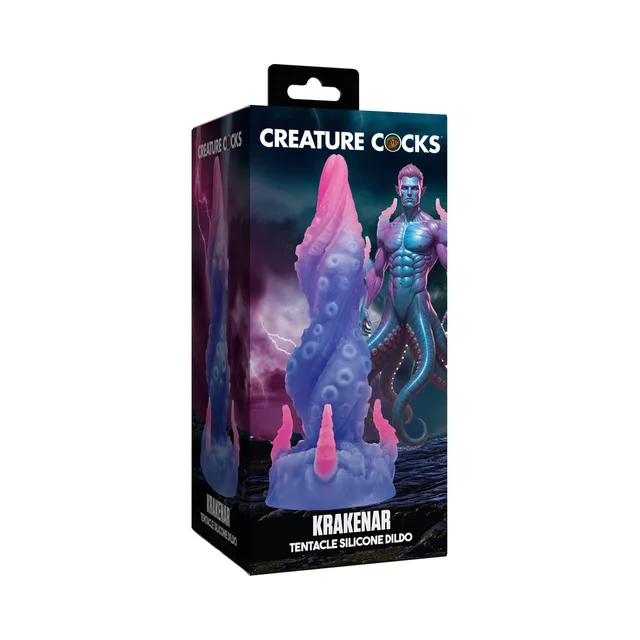 Creature Cocks Krakenar periwinkle tentacle dildo in illustrated retail box