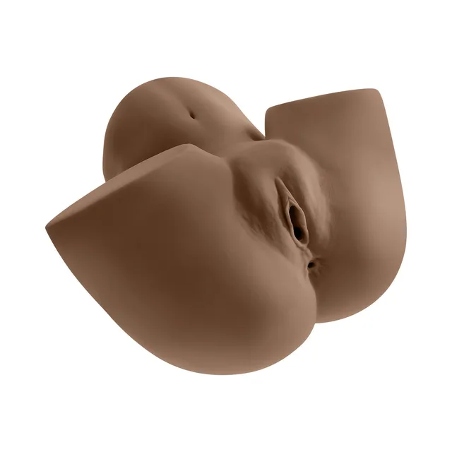 Brown torso-style stroker viewed from the front-left angle