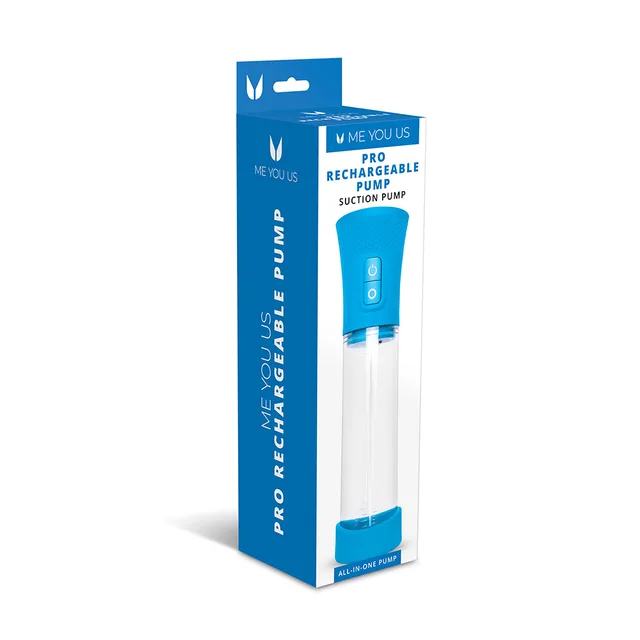 Me You Us Pro Rechargeable Pump in tall blue box