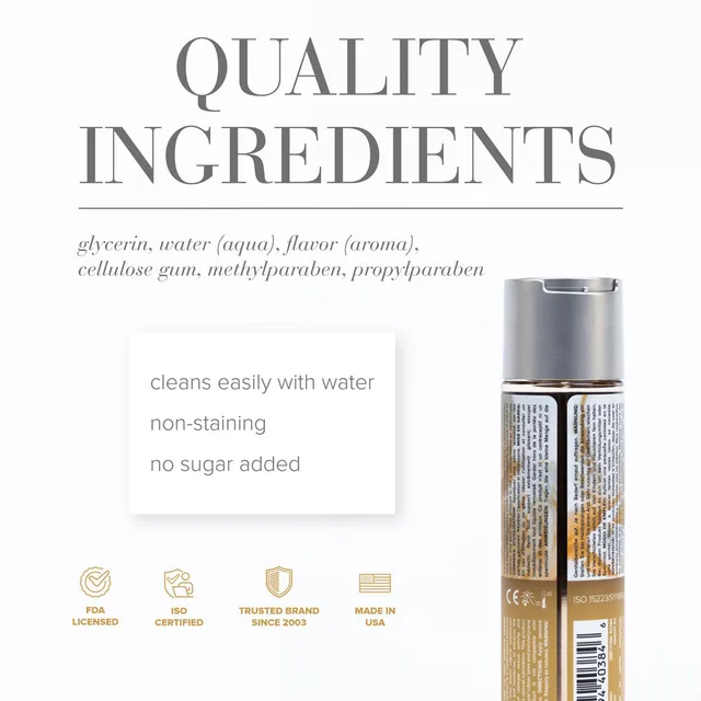 System JO H2O Vanilla Cream ingredient panel graphic with bottle