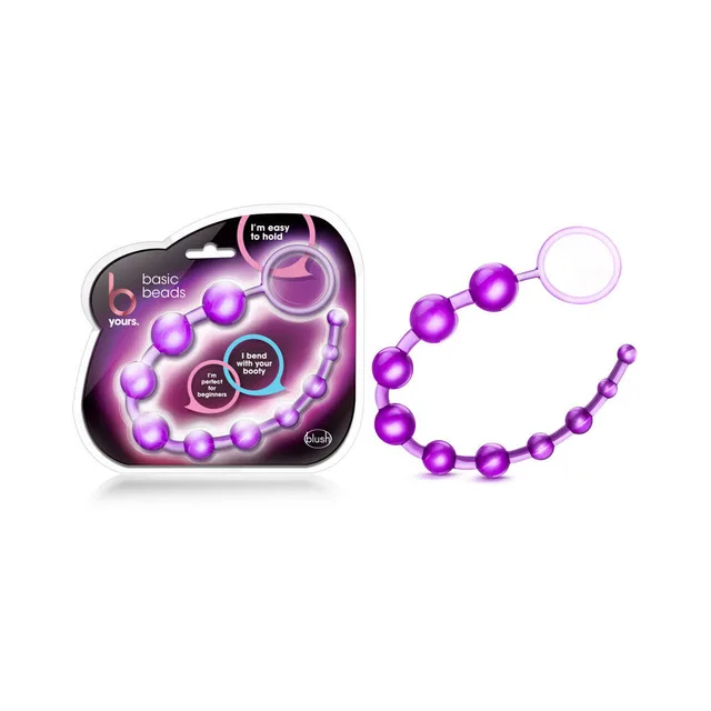 Purple B Yours Basic Beads beside rounded retail package