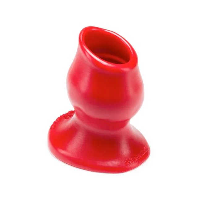OxBalls Pighole 3 Large Red Hollow Plug on white