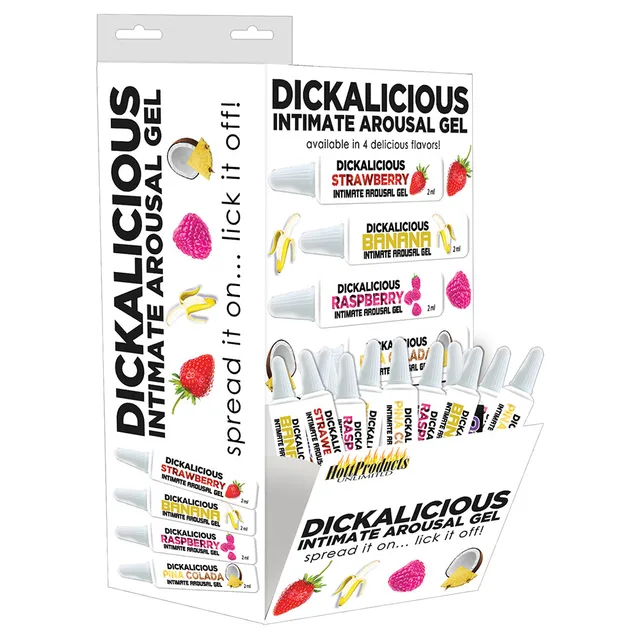 Dickalicious 144-Piece Gel Set open counter box with assorted tubes