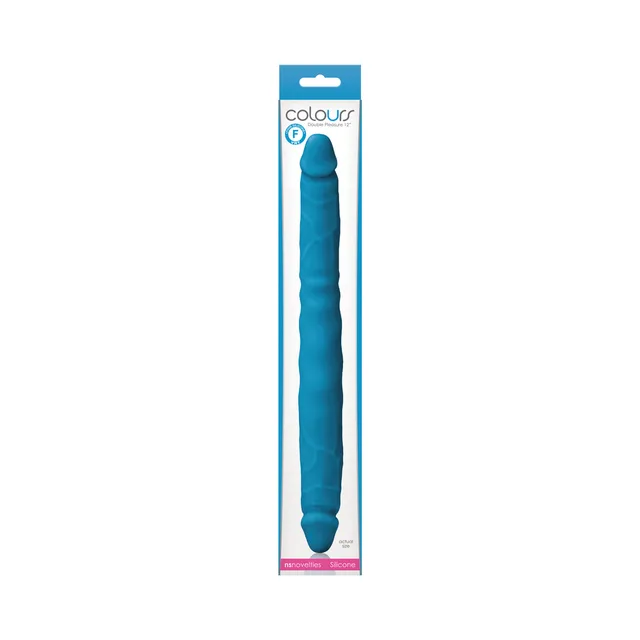 Colours blue twelve-inch dual-ended dildo in slim package
