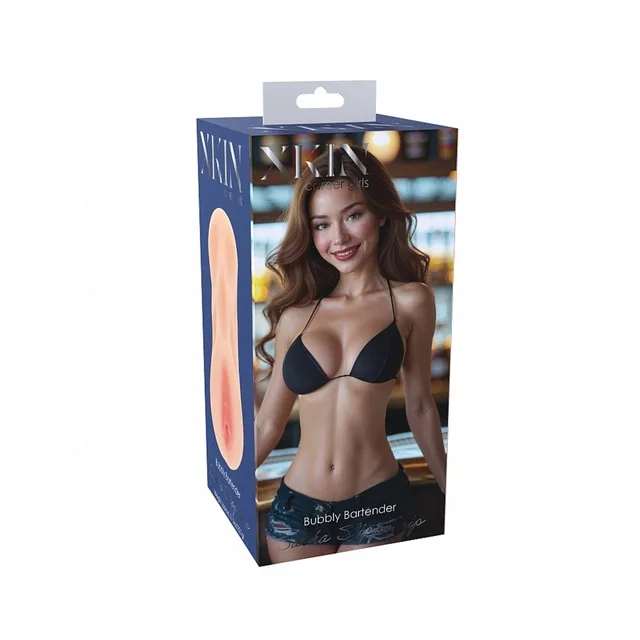 Xkin Sasha Slippernip stroker in blue bar-themed box