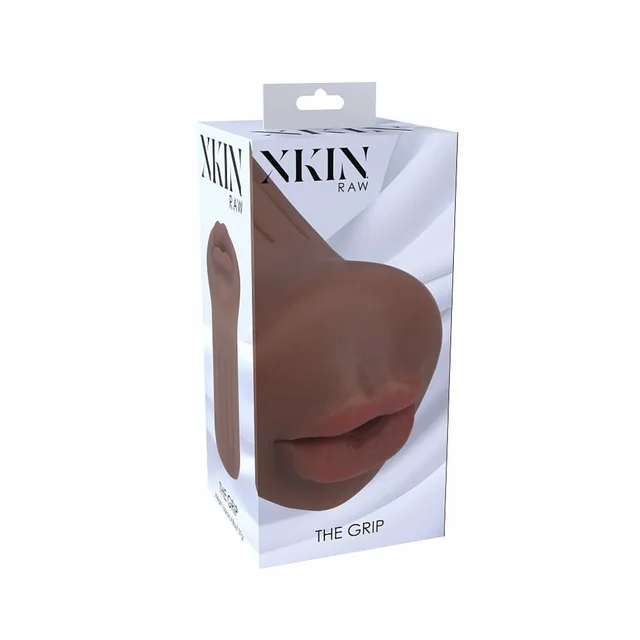 Xkin Raw The Grip brown stroker in white and silver carton