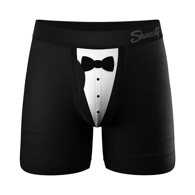 Front view of Shinesty 009 Tuxedo size 2XL black pouch underwear
