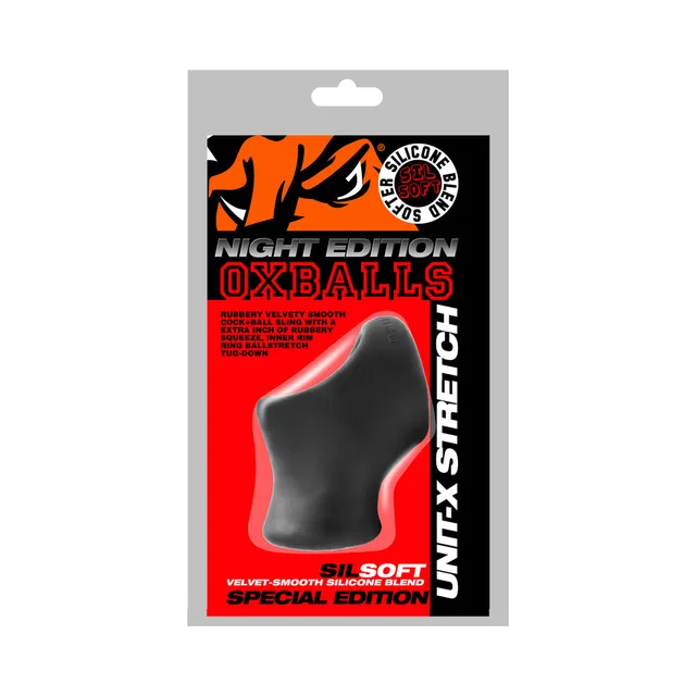 Oxballs Unit-X Stretch Night black silicone cocksling package