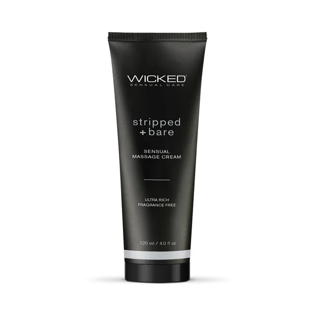 Front of Wicked Stripped and Bare 4 oz black tube