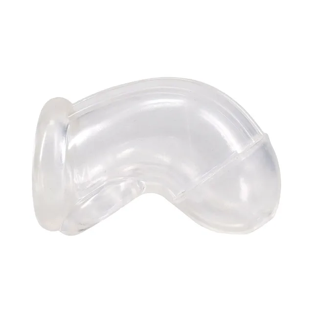 ROCK SOLID clear curved cock cage left side profile