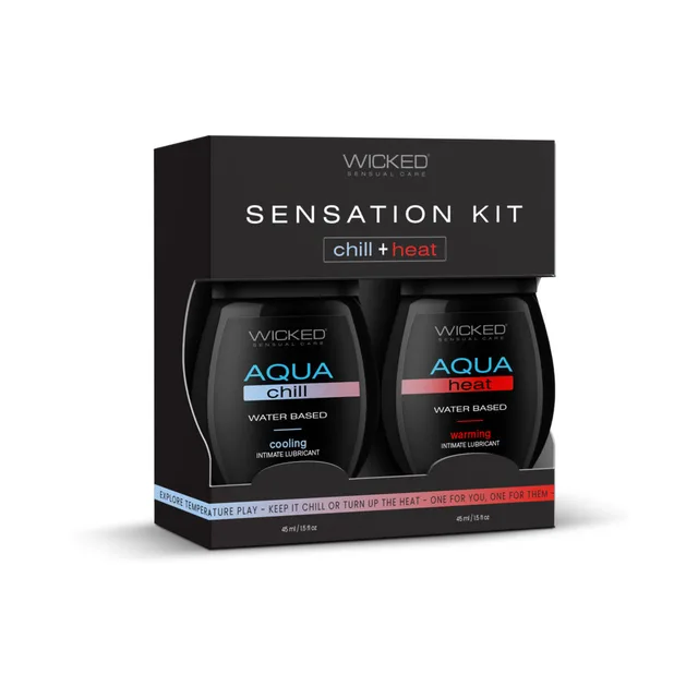 Black Wicked Sensation Kit box with Aqua Chill and Aqua Heat bottles