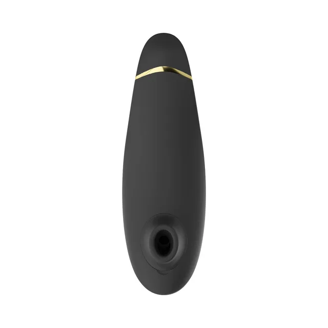 Front view of black Womanizer Premium 2 with circular air opening