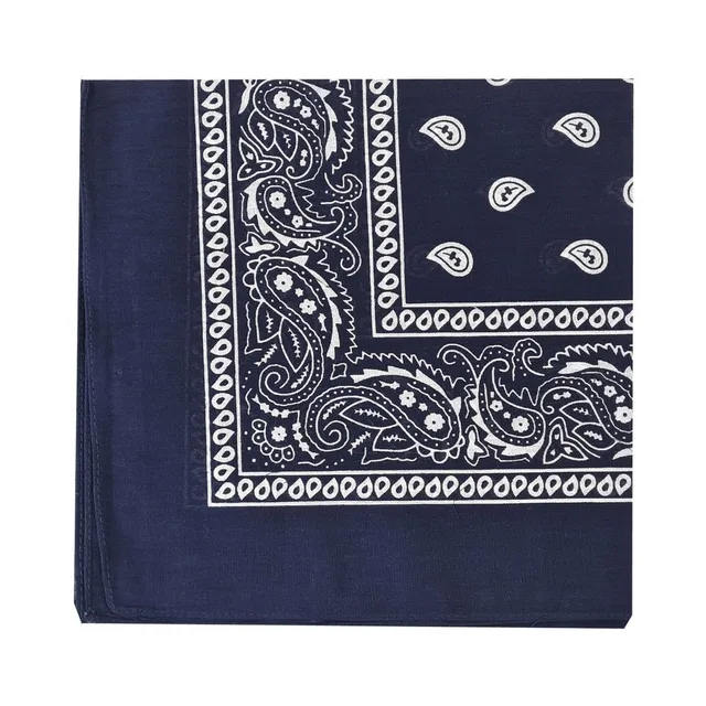 Folded navy Prowler RED hanky with white paisley border