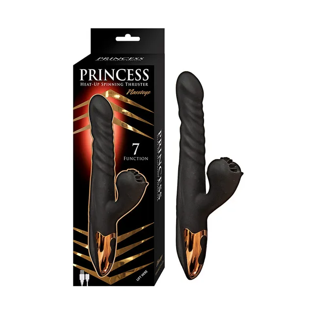 Black Princess spinning thruster with copper base beside retail box