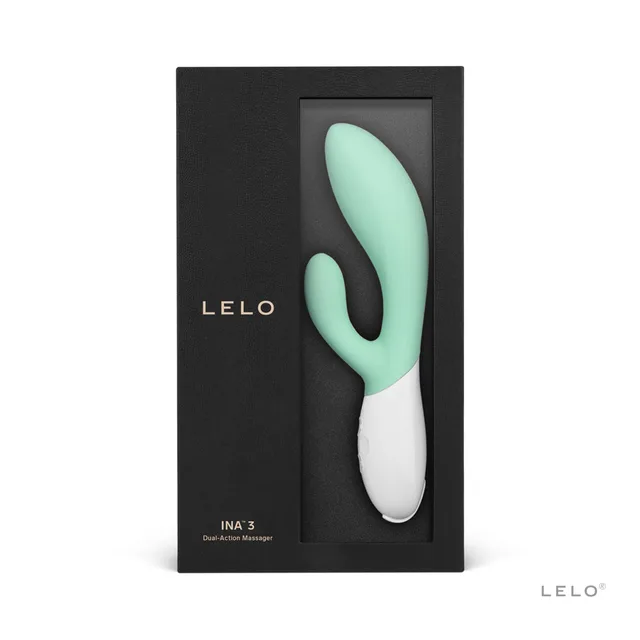 LELO INA 3 Seaweed dual stimulator in black presentation box