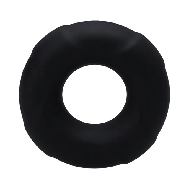 Front view of black small Buoy scalloped ring