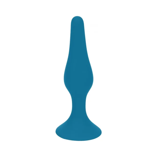 Medium teal LEVELZ slim plug with circular flared base