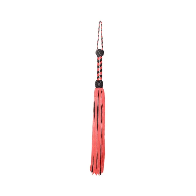 Vertical red and black Prowler RED flogger with braided handle