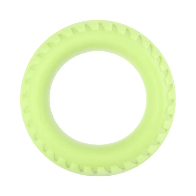 Front view of pale green F-12 ring with chevron texture