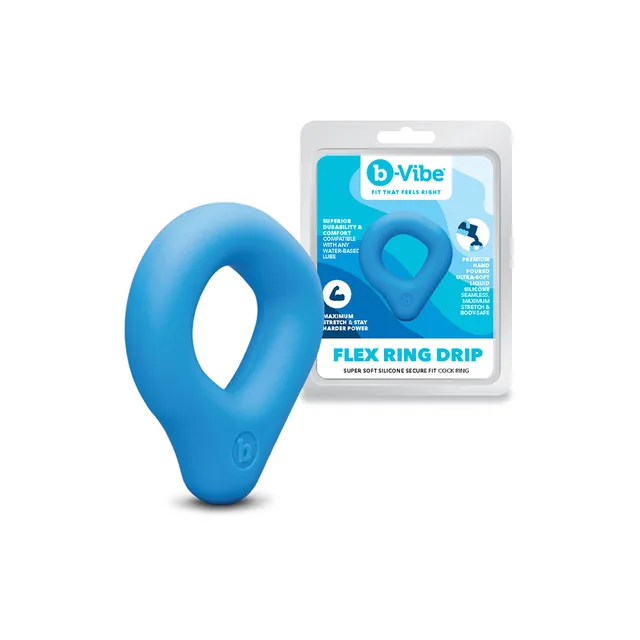 b-Vibe Flex Ring Drip blue C-ring with retail package