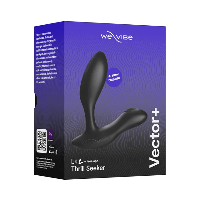 We-Vibe Vector+ charcoal massager retail box front