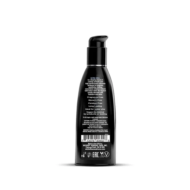 Wicked Ultra Chill 2 oz black pump bottle back label