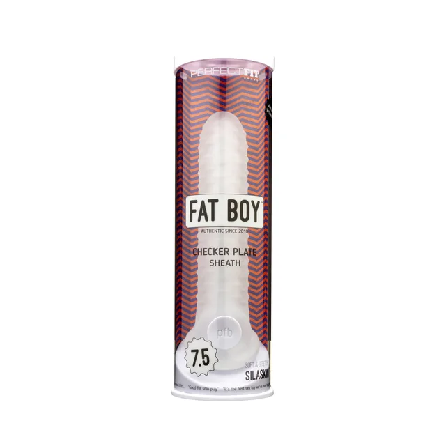 Perfect Fit Fat Boy 7.5-inch clear checker sheath in cylindrical retail package