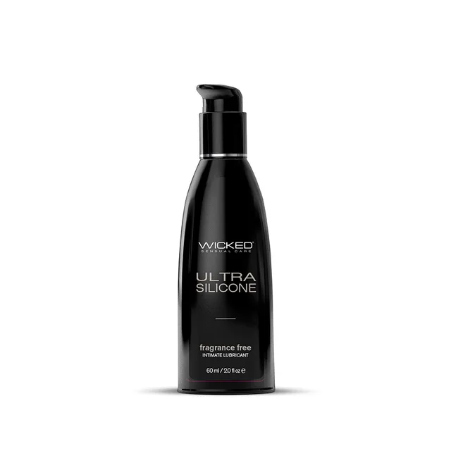 Wicked Ultra Silicone 2 oz black pump bottle front