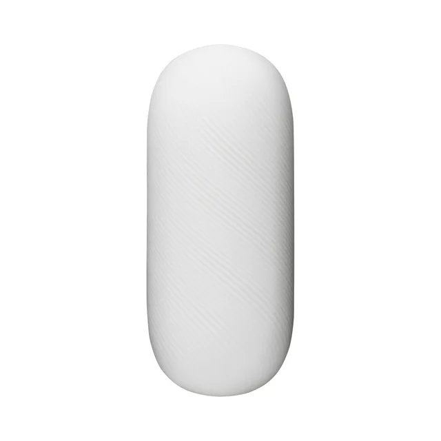 TENGA 3Dx Zen white stroker sleeve upright capsule with fine diagonal exterior lines