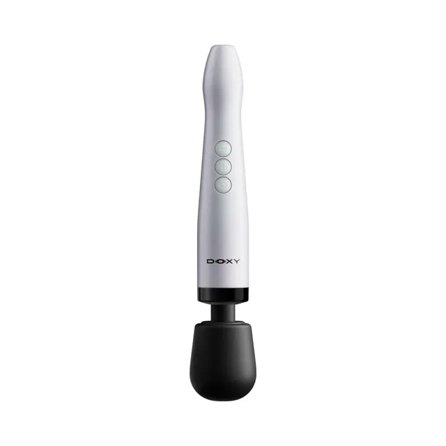 Front view of Doxy Die Cast cordless white handle and round black head