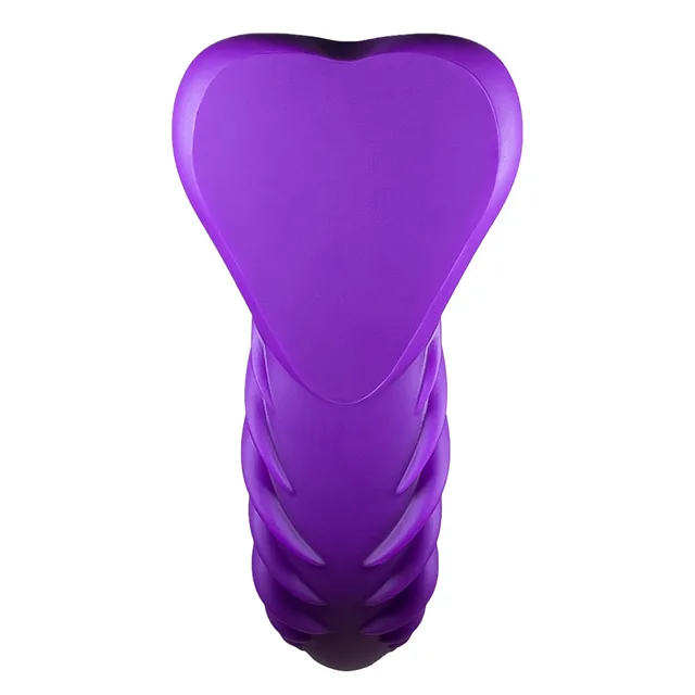 rear surface of purple Luvgrind displaying the smooth heart-shaped back panel