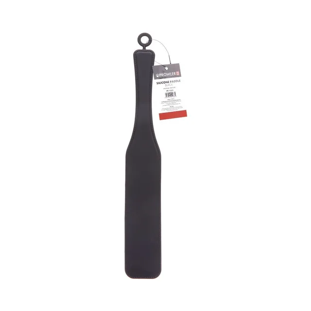 Prowler RED black silicone textured paddle smooth face view with tag