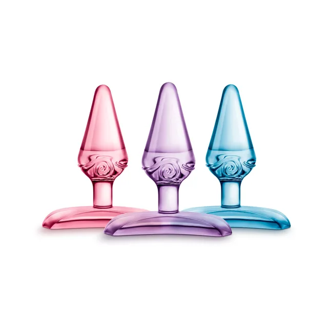 Blush Jolly Plug 24-piece assorted display pink purple and blue plugs upright