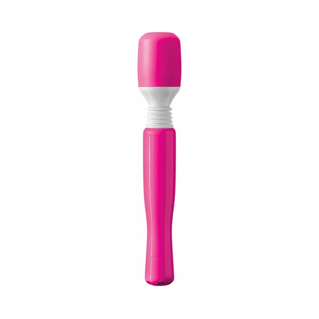 Isolated pink Mini Wanachi with white flexible neck