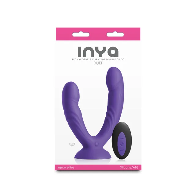 Purple INYA Duet double dildo and remote in white box
