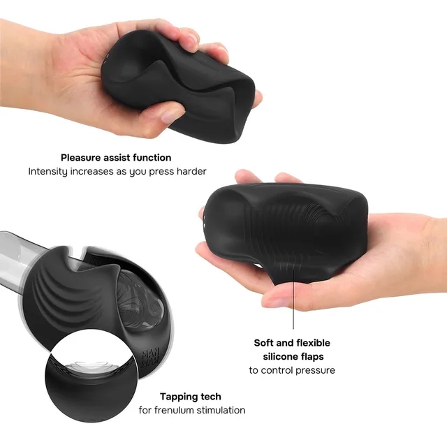 Feature diagram showing flexible flaps and tapping contact surface