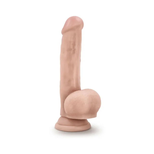 Loverboy Mr. Jackhammer Beige 8.5 Inch Dildo upright front angle on layered base