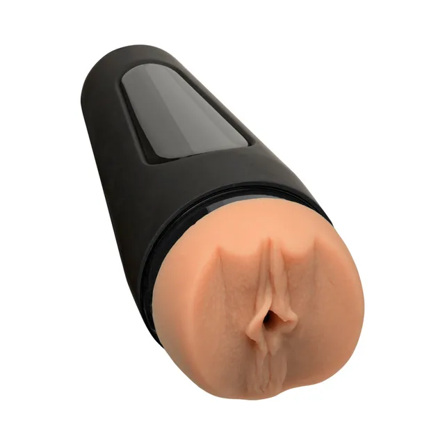 Katrina Jade Main Squeeze vanilla stroker three-quarter front angle in black tapered case